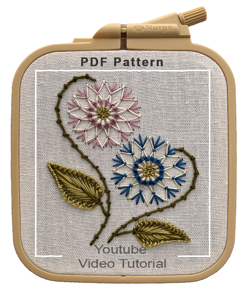 Simple Twin Needle Work Flowers
