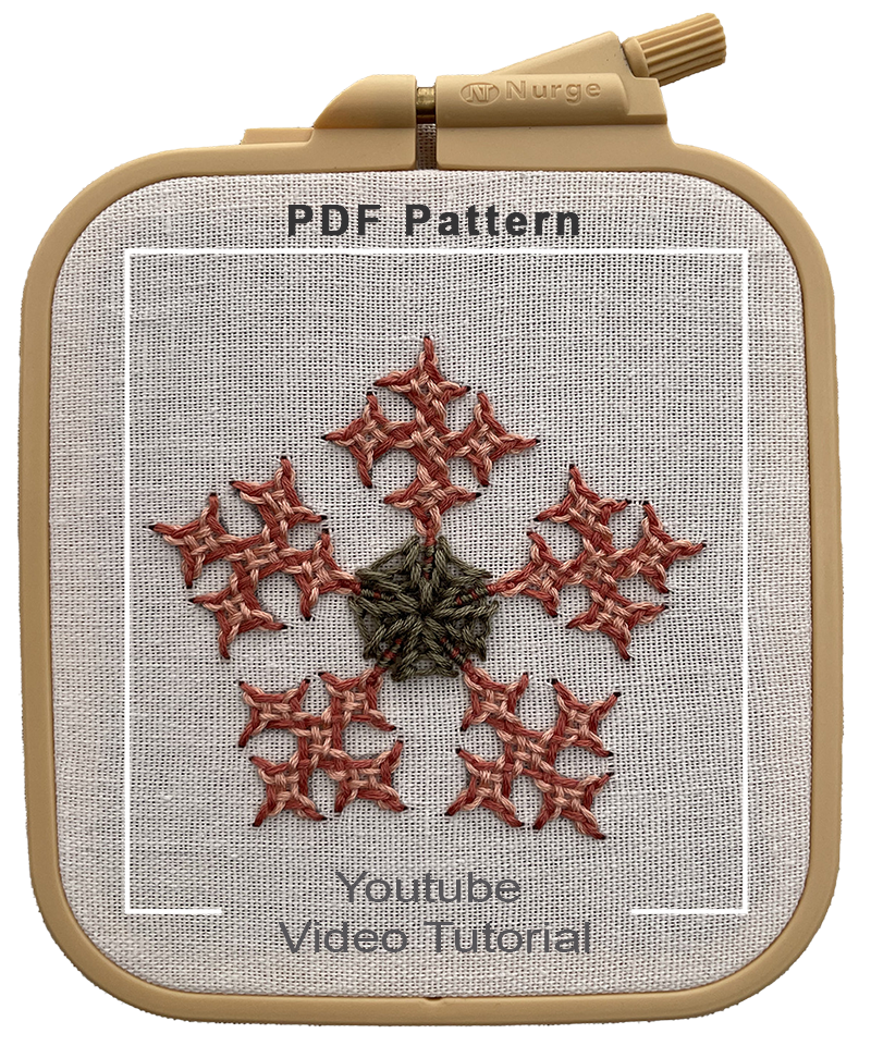Interlaced Maltese Cross Flower Embroidery