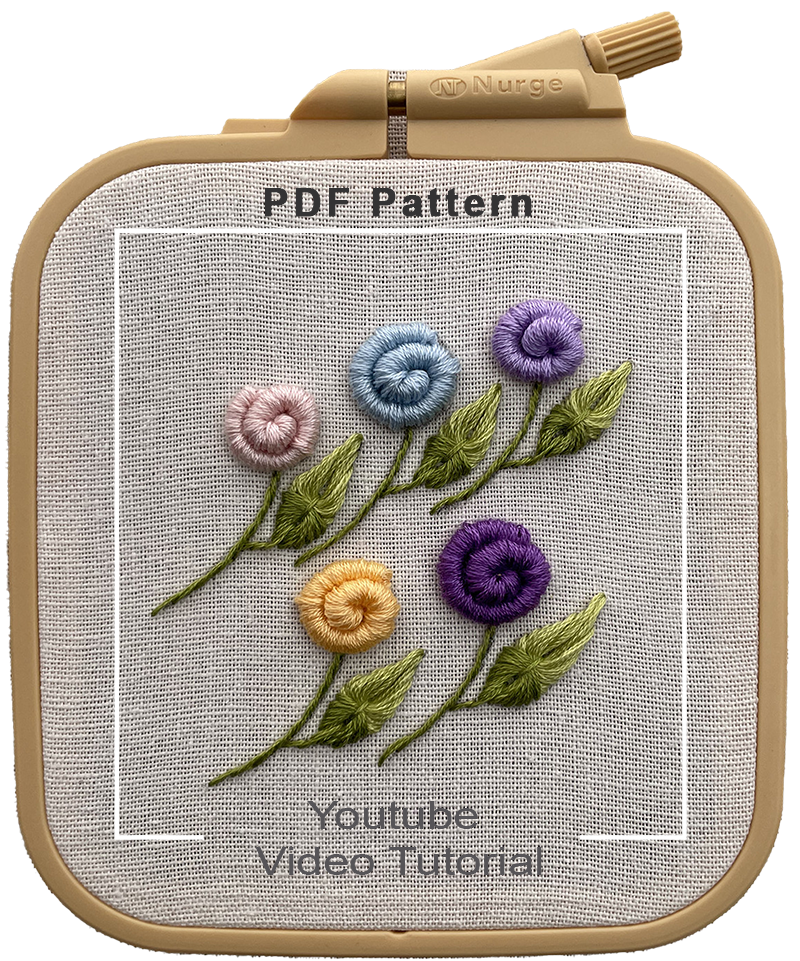 Rolled Bullion Stitch Roses