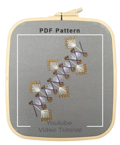 Very Easy Border Embroidery Designs for Beginners | Herringbone & Long Tailed Daisy Stitch Tutorial