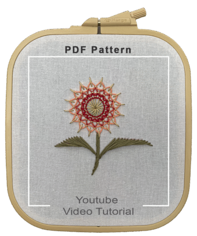 Very Very Easy Flower Embroidery with Eskimo Laced Edging Stitch | Simple Hand Embroidery Design