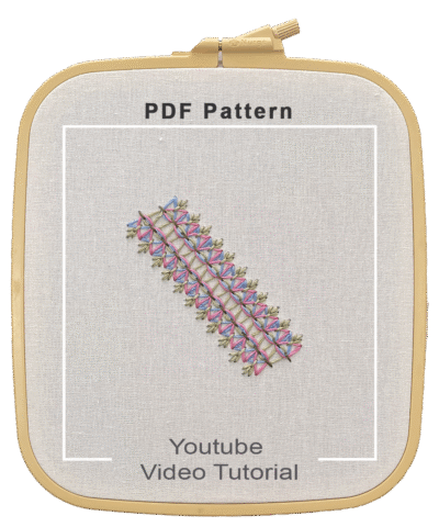Elegant Border Using Eskimo Laced Edging & Stepped Running Stitch | Latest Hand Embroidery Designs