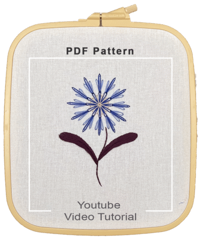 Very Simple Hand Embroidery Flower Design | Lazy Daisy Stitch Tutorial + Russian Chain Stitch